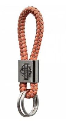 HARLEY-DAVIDSON LICENSED Harley-Davidson Schlüsselanhänger Bar & Shield Orange Vinyl Braid