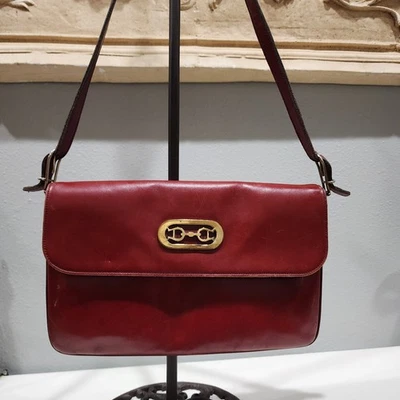 Винтажный Etienne Aigner ручной работы Oxblood кожаная сумка HORSEBIT логотип сумочка на плечо - Изображение 1 из 4
