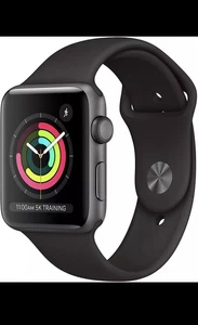 Apple Smart Watch 3 GPS 42mm Space Gray Aluminum Case Black Sport Band MTF32LL/A - Photo 1 sur 4