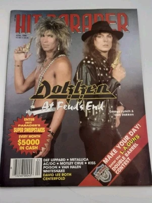 April 1988 Hit Parader Dokken David Lee Roth Centerfold Kiss Motley Crue - Image 1 of 4