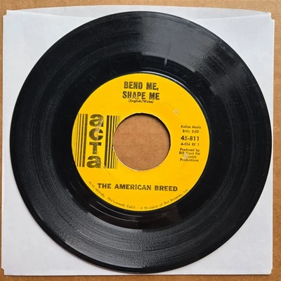 THE AMERICAN BREED Bend Me Shape Me 45 7" Record Vinyl Records - Image 1 of 2