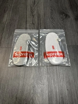 Paquete de 2 calcetines Supreme No Show nuevos O/S raros SS15 100 % auténticos Foto 1 de 4
