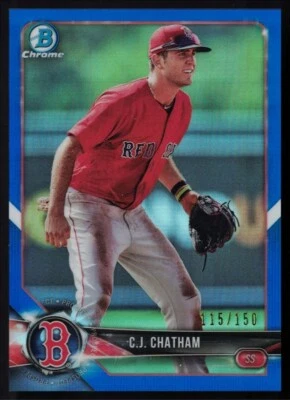 2018 Bowman - Chrome Prospects - Blue Refractor #BCP117  C.J. Chatham #/150 - Image 1 of 2