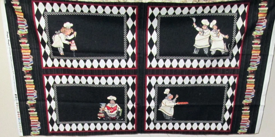 1 Panel de tela de costura artesanal colorido "Mangia, Mangia" Foto 1 de 1