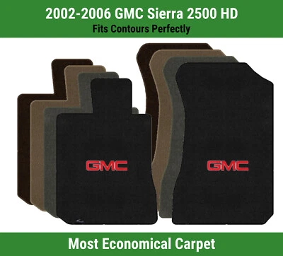 Lloyd Velourtex Front Carpet Mats for '02-06 GMC Sierra 2500 HD w/Red GMC 1 Logo - Image 1 of 4