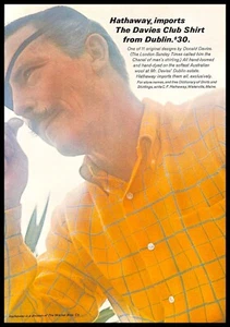 1966 Hathaway Davies Club Shirt Vintage PRINT AD Fashion Menswear Model - Picture 1 of 4