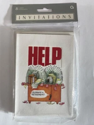 (NEW) Amscan  Pack of 8-RETIREMENT PARTY INVITATIONS - Image 1 of 2