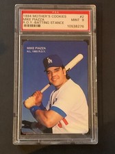 1994 MOTHER’S COOKIES MLB #2 Mike Piazza Dodgers ROY Batting Stance PSA 9 Mint