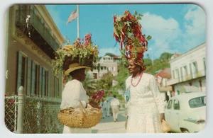 Postcard Local Women Display Their Colorful Hats St. Thomas Virgin Island - Picture 1 of 2