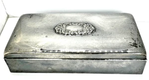 Jewelry Box Towle Sterling Sliver Plate metal blue velvet ring holder earrings - Picture 1 of 10