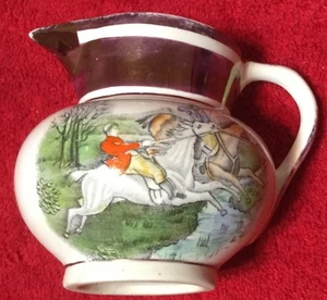 Fox Hunt Hunting Mini Pitcher Made in England Gray's Pottery - Picture 1 of 6