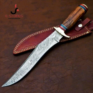 Custom Handmade Damascus Steel Bowie Jagdmesser Walnussholzgriff mit Scheide - Bild 1 von 5