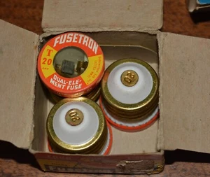 Fusible de doble elemento FUSETRON DE COLECCIÓN (3) T20A NUEVO STOCK ANTIGUO - Imagen 1 de 1