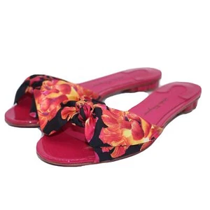 Salvatore Ferragamo 'Chianni' Floral Print Silk Slide Sandals 6.5 B $595 Shoes - Picture 1 of 11