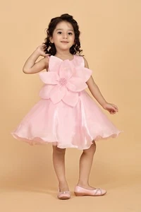 Brand New Toddler Girls Large 3D Flower Party Dress for Birthday Pageant Wedding - Picture 1 of 13