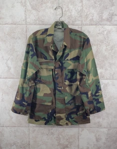 Abrigo de Combate BDU Fatiga Clima Caliente Chaqueta Camisa Talla X Pequeño Bosque Camuflaje De Colección - Imagen 1 de 7