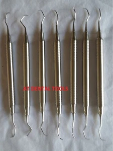Set of 7 dental gracey curettes Periodontal Hollow Handle Dental Surgical Scaler - Picture 1 of 4