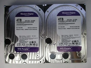 QTY 2 Western Digital WD40EJRX 4TB 5.4K RPM 3.5'' SATA Internal HDD Purple T8-E2 - Picture 1 of 6
