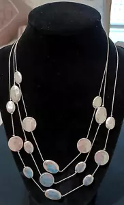 2 VINTAGE NECKLACE RETRO SILVER HAMMERED BEAD/HANDMADE - Picture 1 of 11