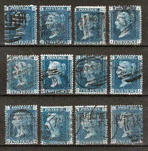 1869 SG46/47 2d AZUL X 12 PLACA 13 USADO SELECCIÓN RECONSTRUCCIONES CAT 360,00€ - Imagen 1 de 2