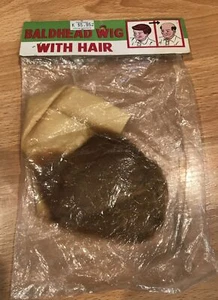 PARRUCCA VINTAGE TESTA CALVA CON CAPELLI COSTUME HALLOWEEN DA RALPH’S JAPAN - Foto 1 di 5