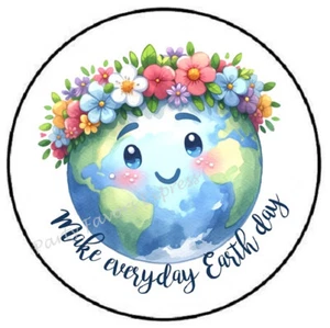 MAKE EVERY DAY EARTH DAY ENVELOPE SEALS LABELS STICKERS PARTY FAVORS - Picture 1 of 2
