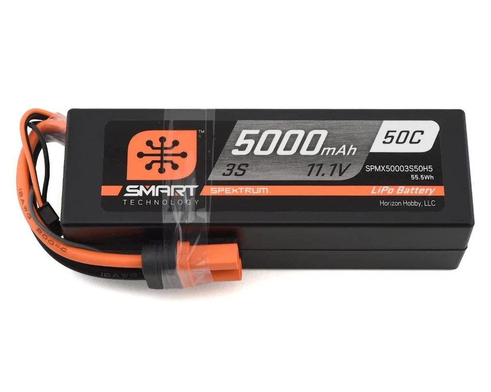 Spektrum 11.1V 5000mAh 3S 50C Smart G2 Hardcase LiPo Battery IC5 [SPMX50003S50H5 - Image 1 of 1