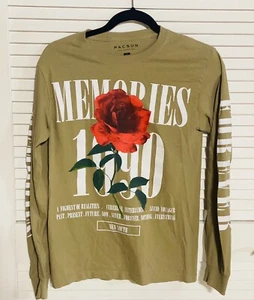 Pacsun Memories Rose 1990 Langarm-T-Shirt Größe Small hellbraun Unisex gebraucht, in einwandfreiem Zustand - Bild 1 von 7