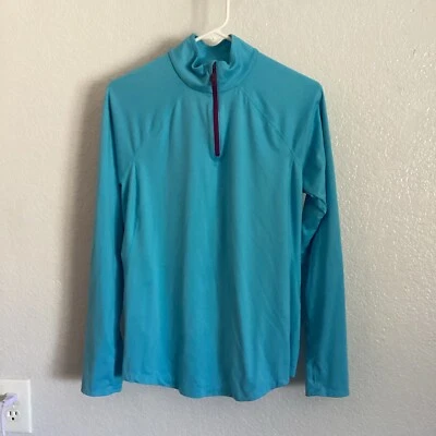 Mountain Hardwear Women Butter Zippity Pullover L Ocean Blue 1/4 Zip Long Sleeve - Image 1 of 4
