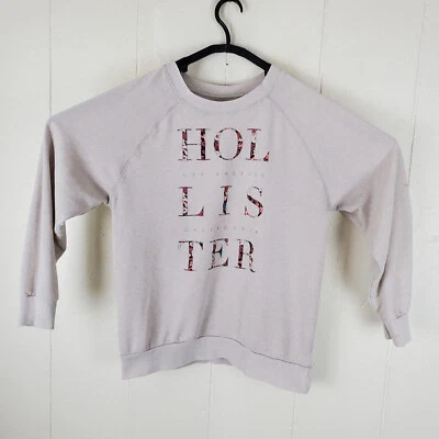 Hollister Sudadera Mujer Mediana Beige Gráfico Cuello Redondo Manga Larga Pullover Foto 1 de 4