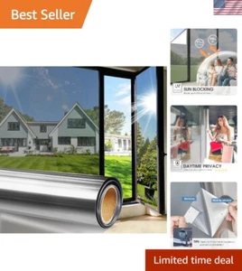 Black-Silver Reflective Window Film for Daytime Privacy & UV Protection - Picture 1 of 10