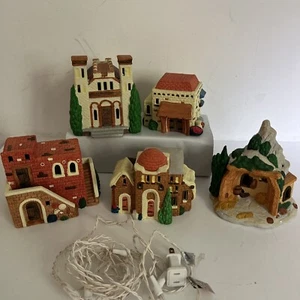 Vintage NOMA Krippennacht in Bethlehem Weihnachten Urlaub Licht Dorf Haus Deko  - Bild 1 von 14