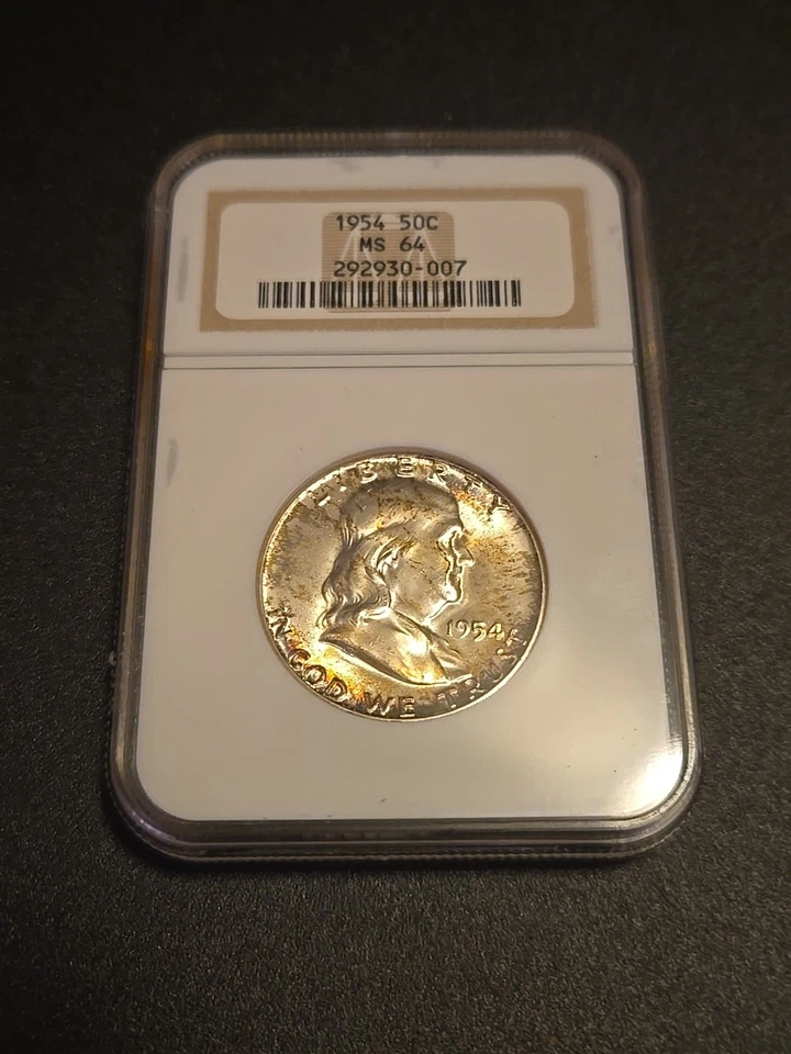 1954 Franklin Half Dollar MS64 NGC Older Holder - Image 1 of 2