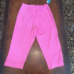 FRESH PRODUCE 2X Plus Hot Pink Jersey Cotton $56.00 Stretch Capris NWT - Picture 1 of 4