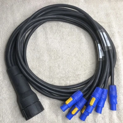 LEX SOCAPEX SOCO 19 PIN to 11ft 6 Channel PowerCon Blue Female Breakout Cable - Image 1 of 4