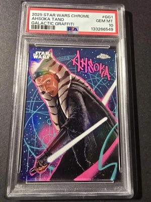 2025 Topps Chrome Star Wars Ahsoka Tano #GG-1 Galactic Graffiti  PSA 10 GEM MINT - Image 1 of 3