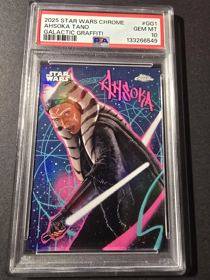 2025 Topps Chrome Star Wars Ahsoka Tano #GG-1 Galactic Graffiti  PSA 10 GEM MINT - Image 1 of 3