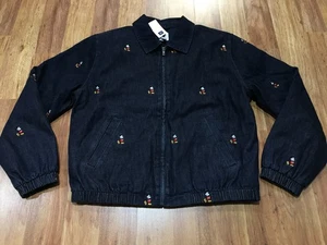 MENS MEDIUM NEW Gap × Disney Mickey AOP Embroidered Denim Quilted Bomber Jacket - Picture 1 of 13