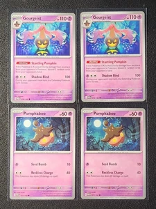 2x Gourgeist 078/182 & 2x Pumpkaboo 077/182 Pokemon card SV Paradox Rift NM - Picture 1 of 1