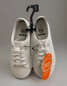 Wonder Nation Toddler Girls Canvas Bump Toe Sneakers White Size ( 1) - Picture 1 of 10