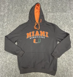 Miami Hurricanes NCAA Men’s Hoodie Hooded Sweatshirt Gray Medium Colosseum - Picture 1 of 5