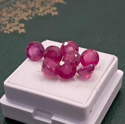 1 x Mozambique Pink Red Ruby Natural Faceted Round gemstone 1.25ct 6x6mm E0-1199 - Image 1 of 4