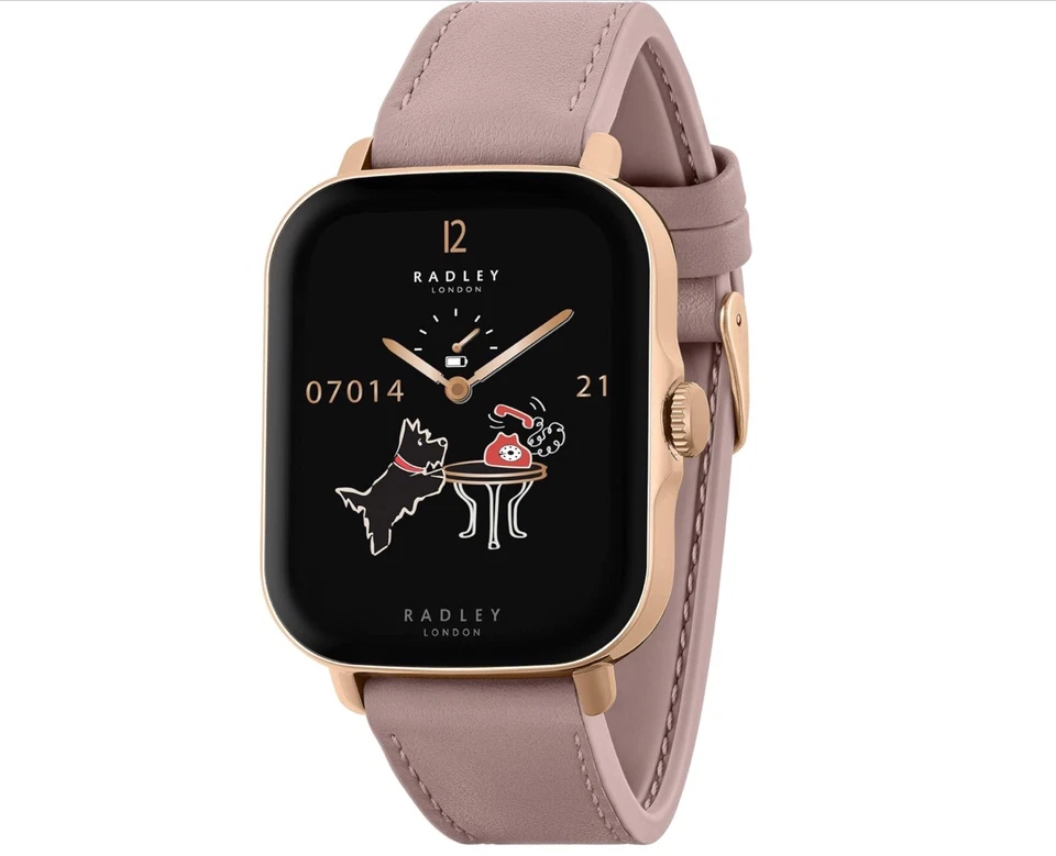 RADLEY S20 Teia de Aranha Rosa (Como Couro) Correia de Silicone Tela OLED de 1,7”   - Imagem 1 de 4