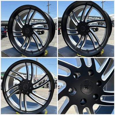 4-Infamous Racing Wheels CARRILLO Satin Black &Milled 6x5.5/6x139.7 24x9 & 24x11 - Image 1 of 4
