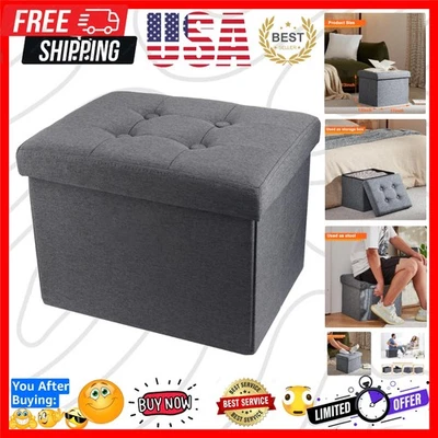 Storage Ottoman Footrest Stool Small Ottoman with Storage Foldable Ottomans F... - Image 1 of 4