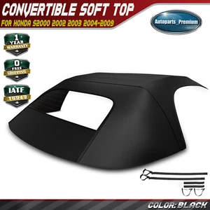 Black Convertible Soft Top for Honda S2000 2002 2003 2004-2009 with Glass Window - Picture 1 of 9