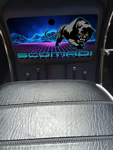 Scomadi Glove tool Box Sticker Vinyl Wrap Decal 80S RETRO WAVE PANTHER design - Picture 1 of 1