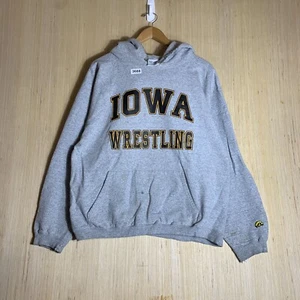 VTG Iowa Wrestling Hoodie Adult Extra Large Grey Long Sleeve Graphic 90's - Picture 1 of 20