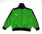 Vintage 90S Puma By Hit Union Japan Green Striped Polyester Track Top Size L