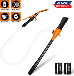 Electric Syphon Pump Battery Operated Petrol Oil Water Fuel Transfer 2.5 Gallons - Picture 1 of 14